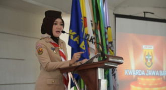 Atalia Ridwan Kamil Lantik Pengurus Badan Kelengkapan dan Organisasi Pendukung Gerakan Pramuka Jabar