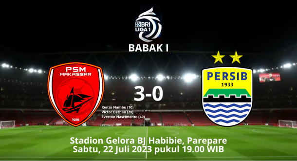 Babak I, Persib Tertinggal 0-3 dari PSM Makassar