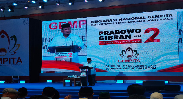 Prabowo Hadiri Deklarasi Gempita di Bandung