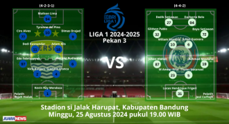 Ini Susunan Pemain Persib Bandung v Arema FC