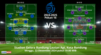 Ini Susunan Pemain Persib Bandung vs Persita