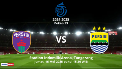 Duel seru bakal terjadi di Stadion Indomilk Arena, Jumat (16/5/2025), saat Persita menjamu Persib pada laga Pekan 33 Liga 1 2024-2025.