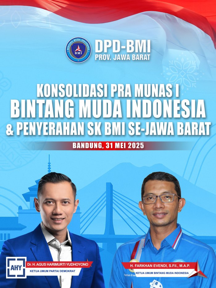 Kantor DPRD Jabar menjadi saksi konsolidasi Pra-Munas I Bintang Muda Indonesia (BMI), organisasi sayap Partai Demokrat, Sabtu (31/5/2025).