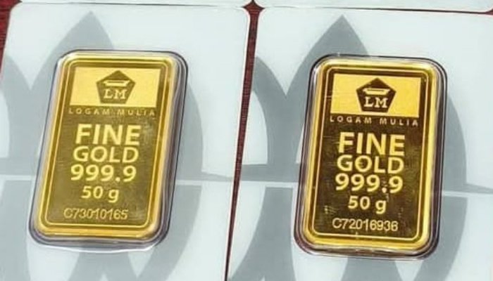 Harga emas batangan PT Aneka Tambang Tbk (Antam) pada perdagangan Jumat (29/8/2025) melompat sangat tinggi di level Rp1.964.000 per gram.