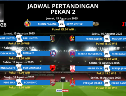 Ini Jadwal Pertandingan Pekan 2 Super League 2025-2026