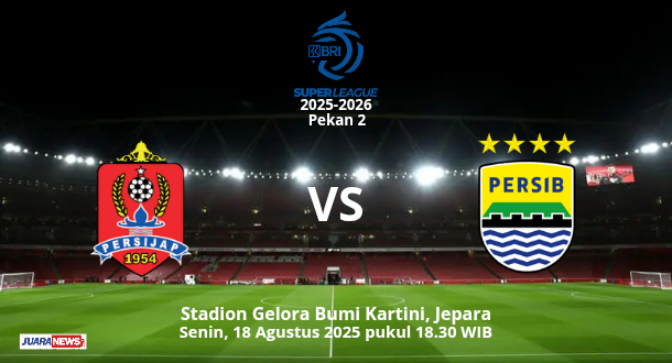 Persib Bandung bakal melanjutkan perjuangan di Super League 2025-2026, menghadapi Persijap Jepara, Senin (18/8/2025) mulai pukul 18.30 WIB.