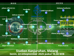 Ini Susunan Pemain Arema FC vs Persib Bandung di Pekan 6 Super League 2025-2026
