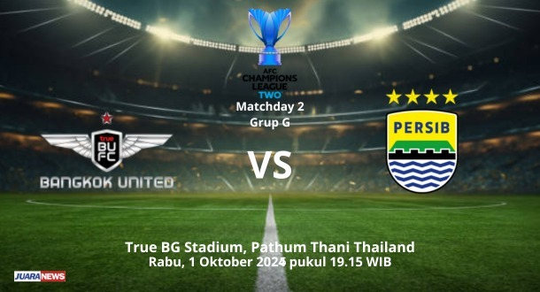 Laga seru tersaji di Stadion Pathum Thani, Rabu (1/10/2025) malam, saat Persib Bandung dijamu Bangkok United pada Grup G ACL 2 2025-2026.