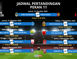 Ini Jadwal Pertandingan Pekan 6 Super League 2025-2026