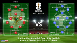 Laga krusial bakal berlangsung sengit di Stadion King Abdullah Sport City, saat Timnas Indonesia dijamu tuan rumah Arab Saudi.