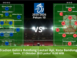 Ini Susunan Pemain Persib Bandung vs Persis Solo 