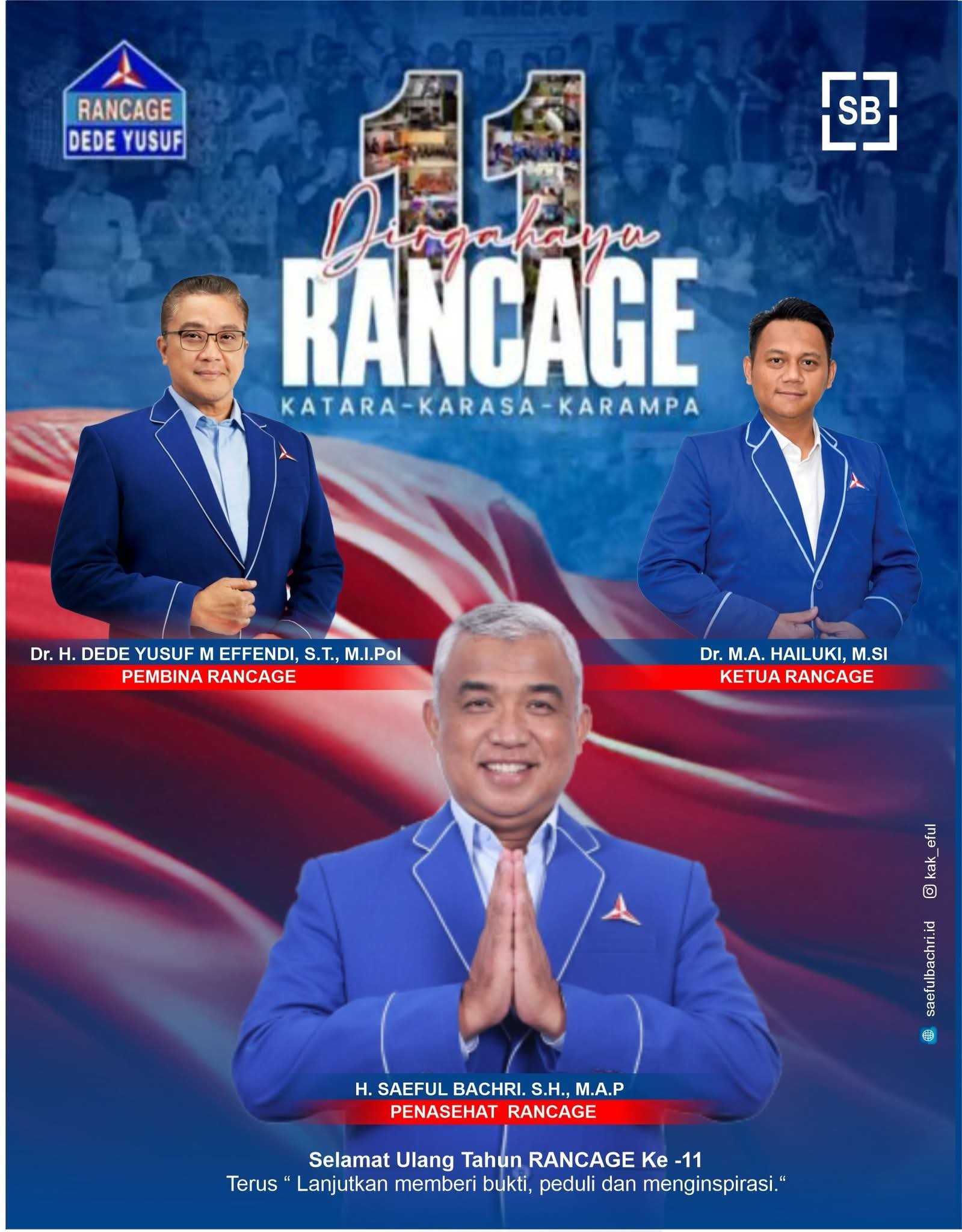 Rancage (Rumah Aspirasi) yang digagas oleh Dr. H. Dede Yusuf M. Effendi, Anggota DPR RI Dapil Jawa Barat II, telah berdiri sejak tahun 2014. 