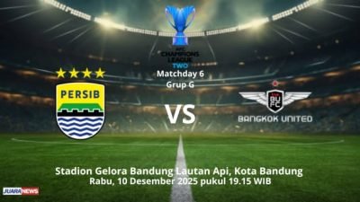 Persib Bandung bakal menghadapi laga menentukan pada matchday 6 ACL 2 2025-2026, menjamu Bangkok United, Rabu (10/12/2025) malam.