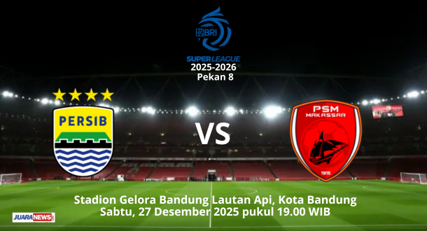 Laga seru bakal tersaji di Stadion GBLA, Sabtu (27/12/2025) malam, saat Persib Bandung menjamu PSM Makassar.