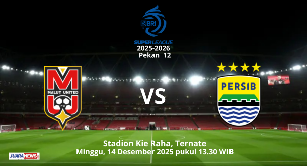 Persib Bandung bakal melakoni laga sengit pada Pekan 12 Super League 2025-2026, menghadapi Malut United, Minggu (14/12/2025).