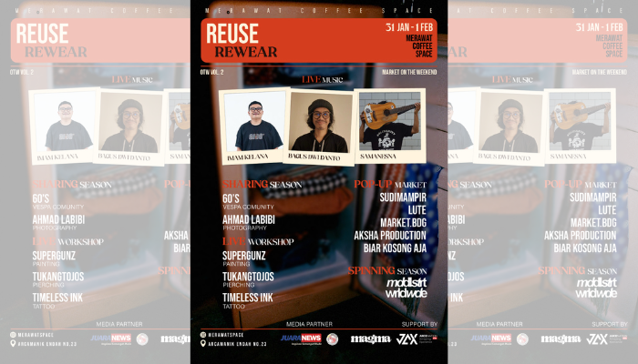 Merawat Coffee Space berkolaborasi dengan mahasiswa Sekolah Tinggi Ilmu Komunikasi (Stikom) Bandung mengelar REUSE REWEAR.