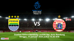 Persib Bandung melakoni laga krusial di akhir Putaran I Super League 2025-2026, menghadapi Persija di Stadion GBLA, Minggu (11/1/2025) sore.
