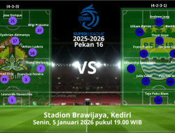 Ini Susunan Pemain Persik Kediri vs Persib Bandung