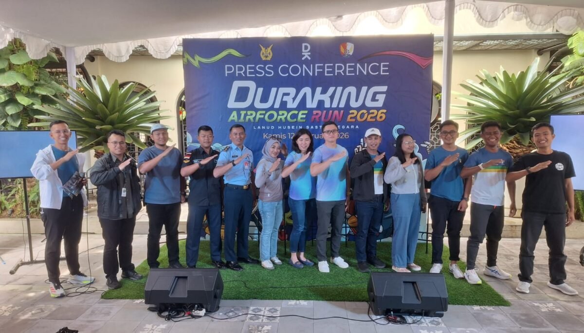 Konferensi pers Duraking Airforce Run 2026 Lanud Husein Sastranegara. (foto: juaranews/rahman)