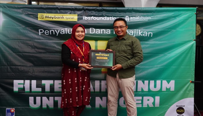 IBS Foundation dan Maybank Syariah Indonesia hadirkan fasilitas ibadah sehat lewat program Alirkan Kebaikan.