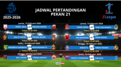 Kompetisi Super League 2025-2026 memasuki Pekan 21, yang dimulai pada Jumat (13/2/2026) hingga Senin (16/2/2026) mendatang.