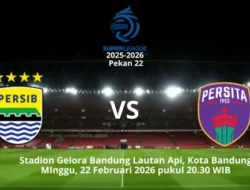 Ini Susunan Pemain Persib Bandung vs Persita Tangerang pada Pekan 22 Super League