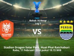 Ini Susunan Pemain Ratchaburi FC vs Persib vs Bandung di Leg 1 Babak 16 Besar ACL 2