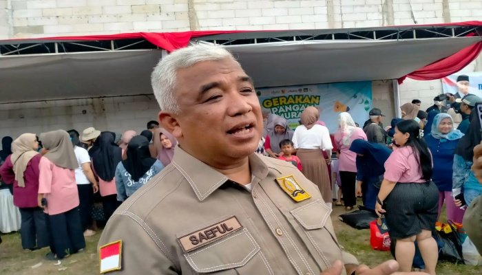 Saeful Bachri, menegaskan komitmennya untuk terus menghadirkan program Gerakan Pangan Murah secara rutin di Kabupaten Bandung.