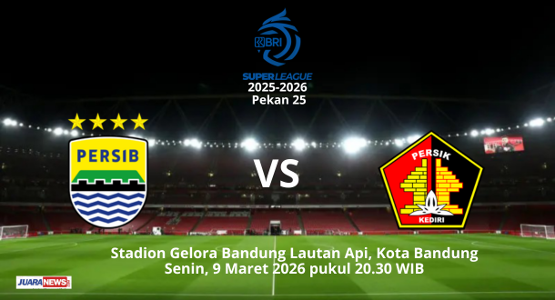 Persib Bandung kembali melakoni laga penting di Super League 2025-2026, dengan menjamu Persik Kediri pada Pekan 25, Senin (9/3/2026) malam.