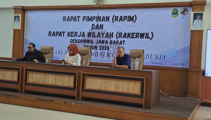 Dekopinwil Jabar menggelar Rakerwil pada 10–12 April 2026 di UPTD Balatkop Diklat Koperasi, Jalan Soekarno-Hatta, Bandung.