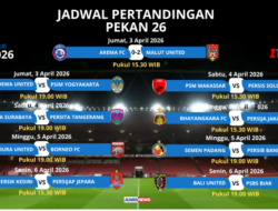 Ini Jadwal Pertandingan Pekan 26 Super League 2025-2026