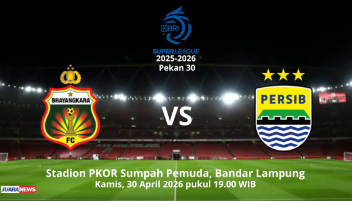 Persib Bandung bakal melakoni laga paling krusial di 5 laga sisa Super League 2025-2026, menghadapi Bhayangkara FC, Kamis (30/4/2026) malam.