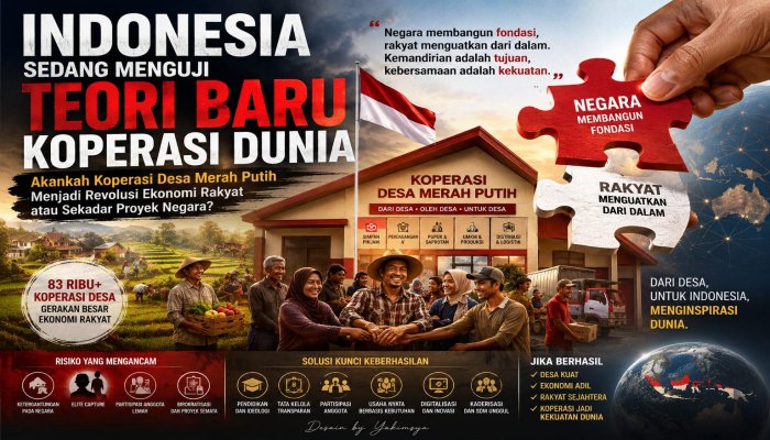 Indonesia saat ini tengah menjalankan salah satu eksperimen kelembagaan terbesar dalam sejarah koperasi modern dunia.