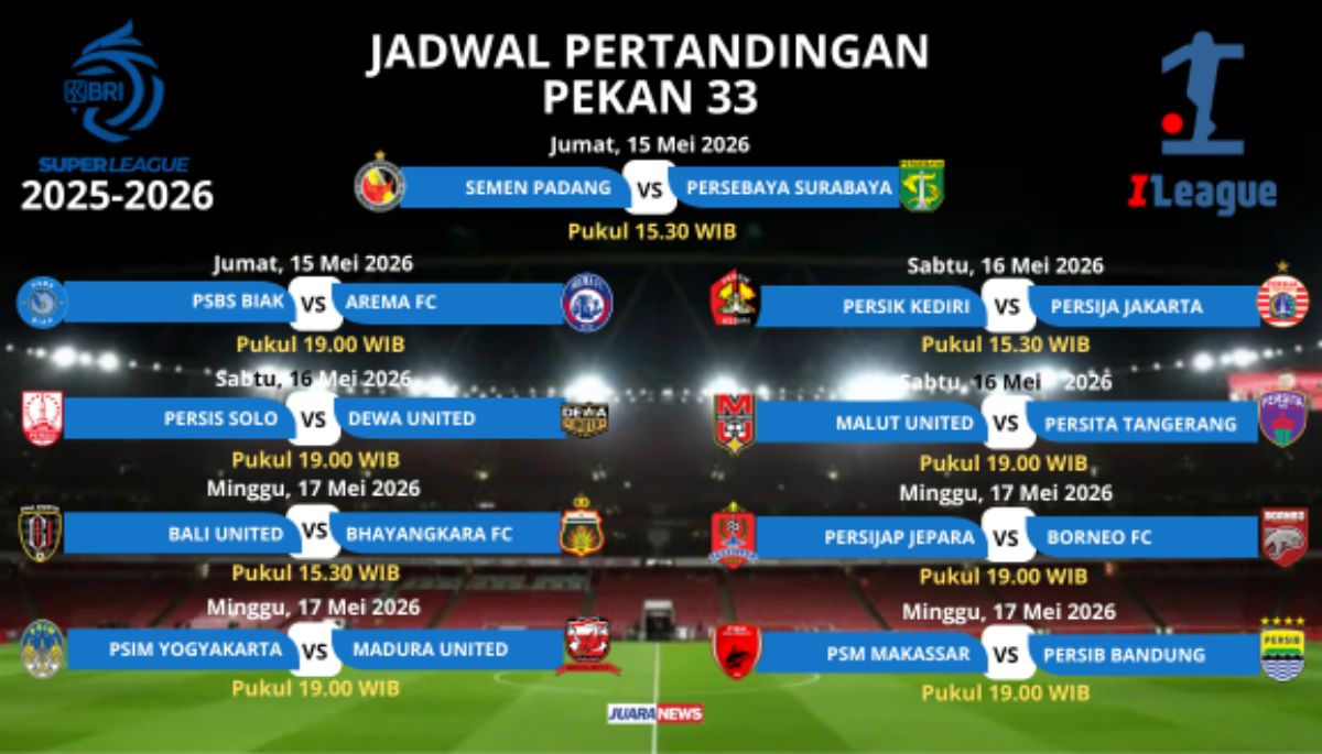 Pekan 33 jadi Penentuan Juara Super League 2025-2026? Ini Jadwal Lengkapnya
