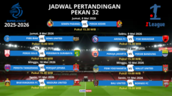 Kompetisi Super League 2025-2026 memasuki laga ketiga terakhir atau Pekan 32 yang dimulai Jumat (8/5/2026) hingga Senin (11/5/2026) mendatang.