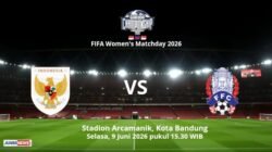 Timnas Putri Indonesia bakal melakoni laga berat menghadapi Kamboja pada FIFA Women’s Matchday di Stadion Arcamanik, Selasa (9/6/2026) sore.