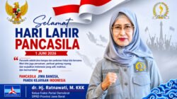 Hj. Ratnawati, menyampaikan pesan mendalam dalam rangka memperingati Hari Lahir Pancasila yang jatuh pada tanggal 1 Juni 2026. 