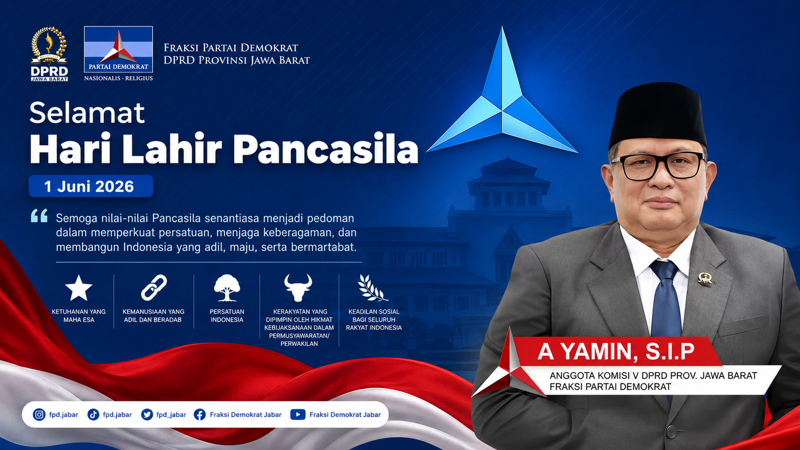 A. Yamin mengajak seluruh masyarakat untuk terus mengamalkan nilai-nilai Pancasila dalam kehidupan sehari-hari.