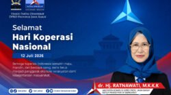 Hj. Ratnawati, mengucapkan selamat memperingati Hari Koperasi Nasional 2026 yang diperingati setiap 12 Juli.