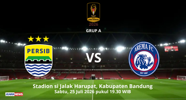 Laga seru bakal tersaji di Stadion si Jalak Harupat, Sabtu (10/5/2026) malam, saat Persib Bandung menjamu Arema FC di Piala Presiden 2026.