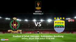 Persib Bandung melakoni laga kedua di penyisihan Grup A Piala Presiden 2026, menghadapi DPMM FC, Selasa (28/7/2026) mulai pukul 19.30 WIB.