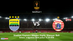 Ini Susunan Pemain Persib vs Persija di Semifinal Piala Presiden 2026