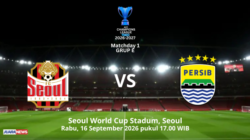 Laga seru bakal tersaji saat FC Seoul menjamu Persib pada matchday 1 Grup E ACL 2 2026-2027, Rabu (16/9/2026) mulai pukul 17.00 WIB.