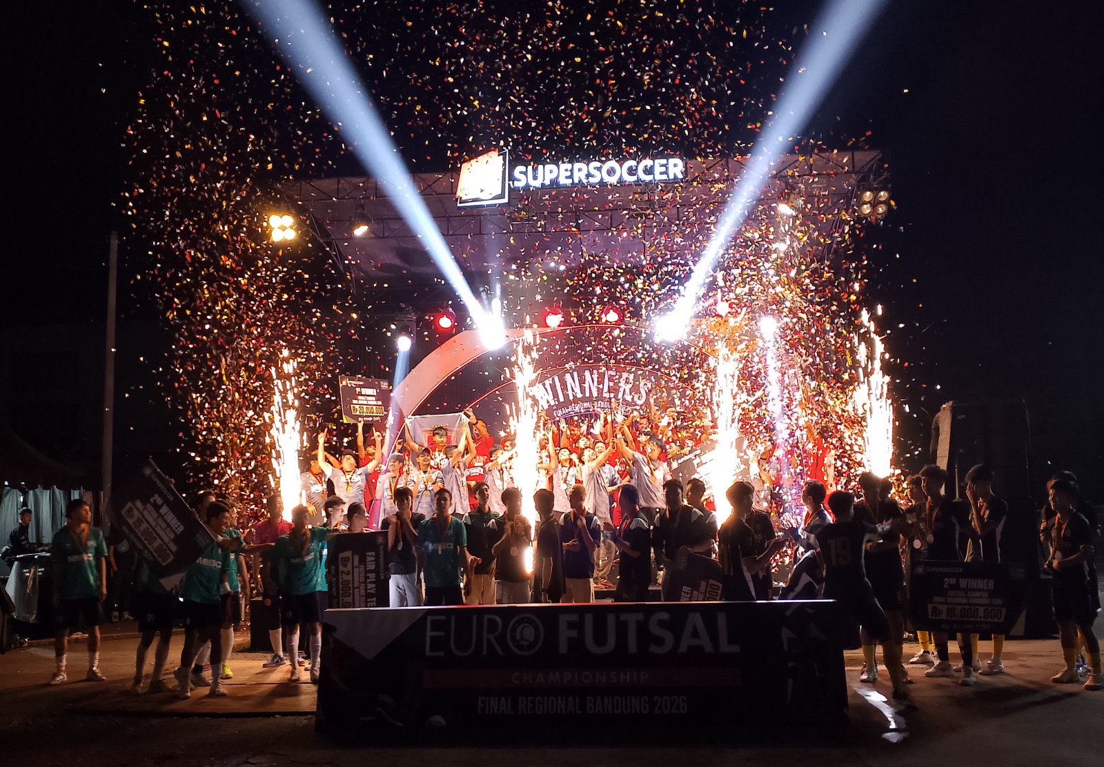 JCI Chapter Bandung dan UPI Bandung sukses mengukuhkan diri sebagai kampiun SuperSoccer Euro Futsal Championship 2026. 