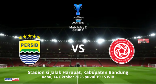Persib kembali berjuang di ACL Two 2026-2027, menghadapi The Cong-Viettel FC pada Matchday 2 penyisihan Grup E, Rabu (14/10/2026) malam.