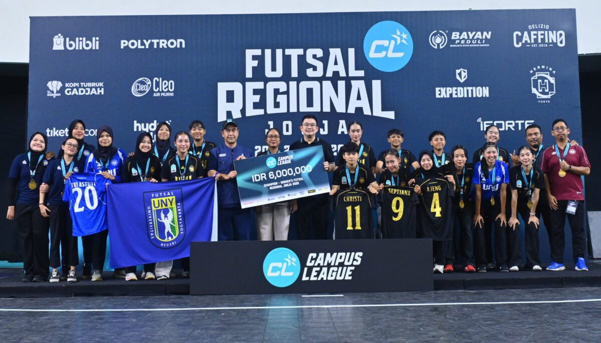 Campus League Futsal Regional Yogyakarta 2026 sukses digelar pada 20–27 Oktober 2026 di GOR Ki Bagoes Hadikoesoemo.