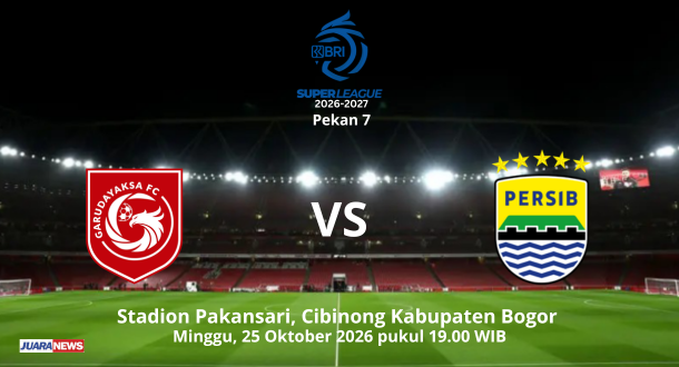 Persib kembali melakoni laga berat di tengah padatnya jadwal di Super League 2026-2027, menghadapi Garudayaksa FC, Minggu (25/10/2026) malam.